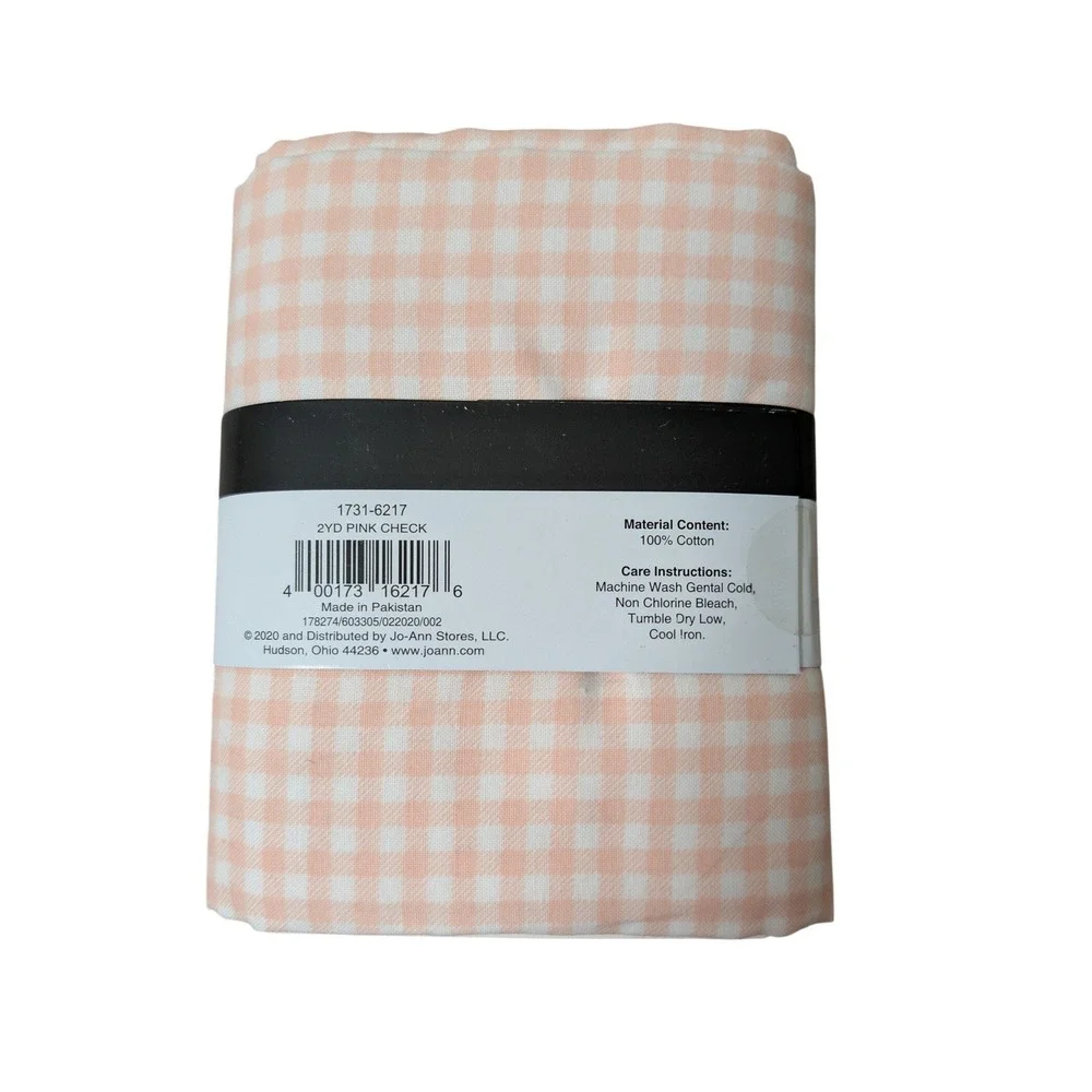 Keepsake Calico Pre-Cut Cotton Quilt Fabric 2 Yards 44in Wide Pink Gingham Check
